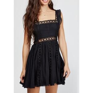 Free People Black Verona Mini Dress - XS/P